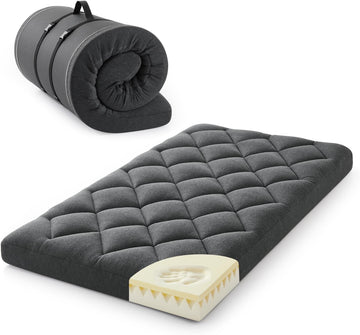 4" Twin Floor Futon Mattress, Memory Foam & Egg Crate Foam, Quilted