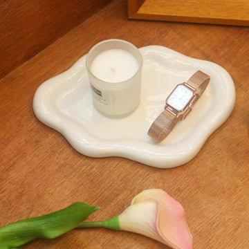Ceramic Cloud Jewelry Tray Trinket Dish Key Bowl Nightstand Decor