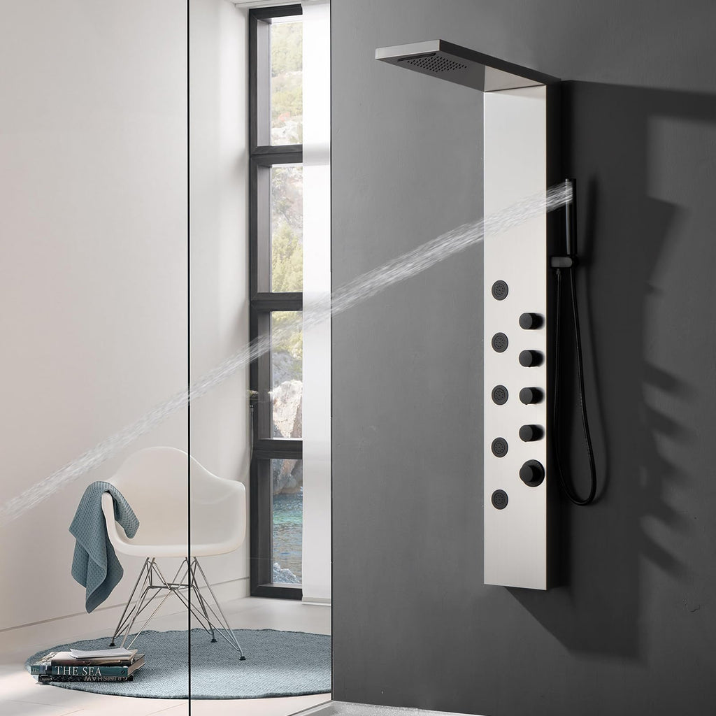 Shower Panel Tower System with Rainfall Shower Head