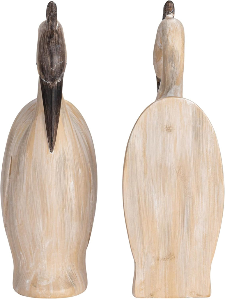 Resin Heron Bookends, Cream