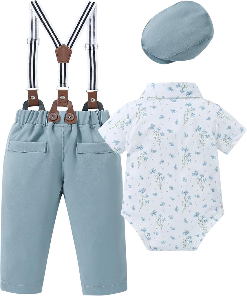 Baby Boy Clothes Suit Infant Gentleman Outfit 4Pcs Set