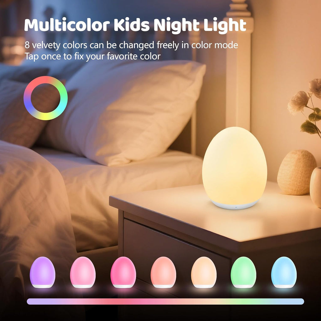 Night Light for Kids, 7 Colors Changing Egg Light