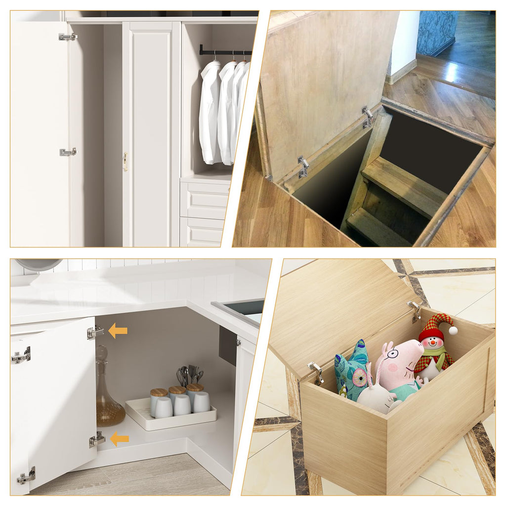 2 Pair 170 Degree Frameless Soft Close Cabinet Hinges