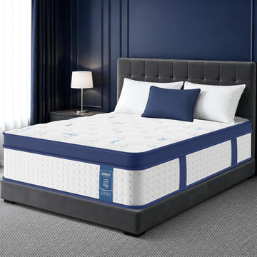14 Inch California King Size Mattress, Upgraded 7-Zone Support Hybrid Mattress In A Box with Cooling Gel Memory Foam