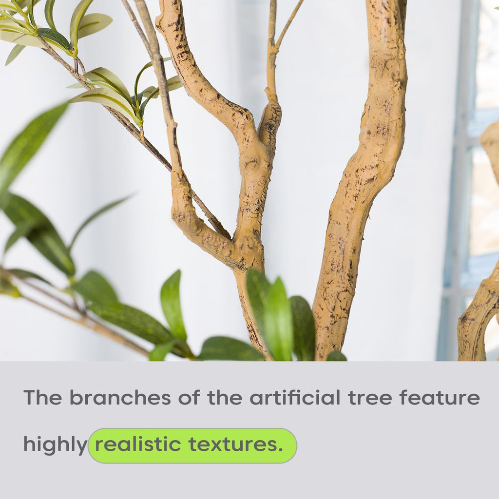 Artificial Olive Tree with White Pot - 6FT Faux Tree Decor.