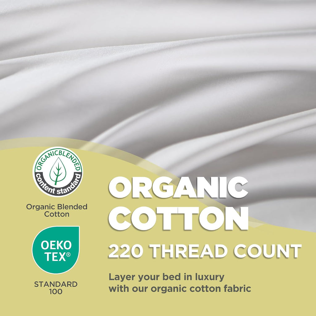 100% Organic Cotton Cover Pillows Queen/Jumbo Size Set of 2 | Down Alternative Fill, Hotel Collection Pillow, Soft