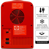 Mini Fridge for Bedroom Cosmatic Office 4L Small Refrigerator 6 Can Mini Dorm Fridge Portable Cooler 12V DC 110V AC