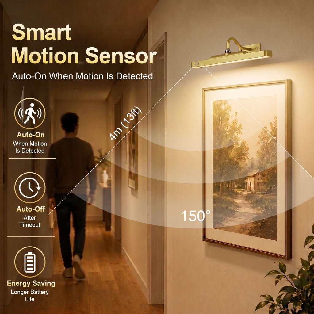 Picture Lights for Wall, Rechargeable Motion Sensor Art Light