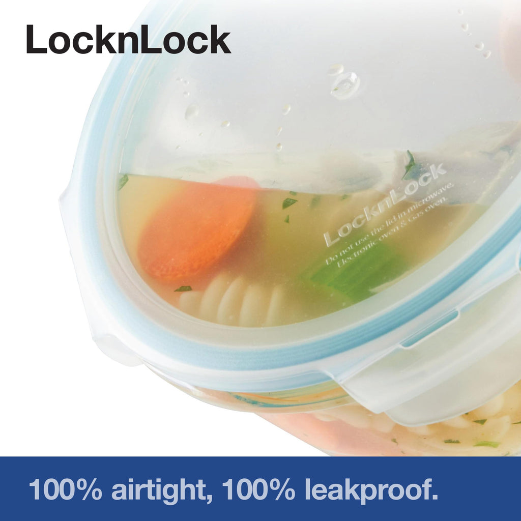 & LOCK Purely Better Glass Round Pie Baking Dish/Food Storage Container with Lid, 9.5 Inch, Clear