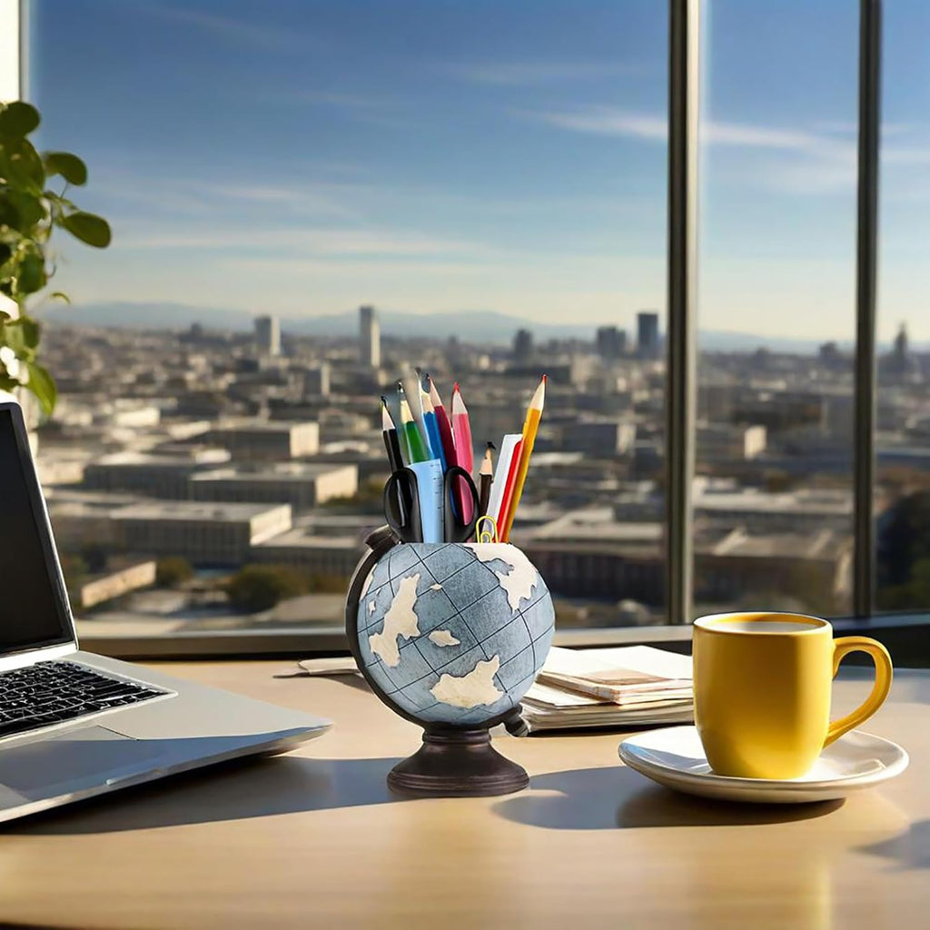 Globe Pen Pencil Holder for Desk Pen Organizer for Desk Desktop Organizer Pencil Cup Pot Desktop Accessories School