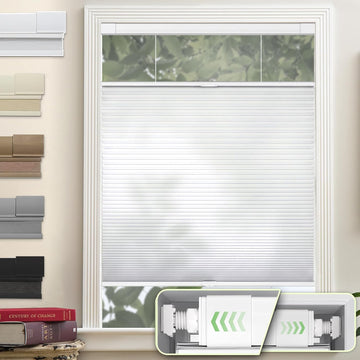 Dual Tension Rod Blinds No Drill Top Down Bottom Up Cellular Shades | 1.5"Cell | Minimal Light Leak | Insulation