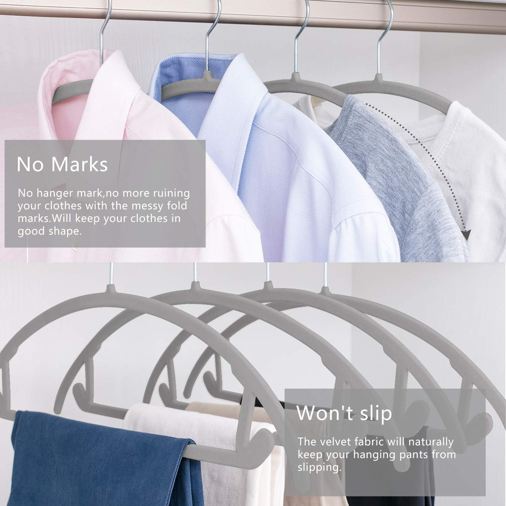 Velvet Hangers 30 Pack, Patented Rounded Shoulder Sweater Hangers