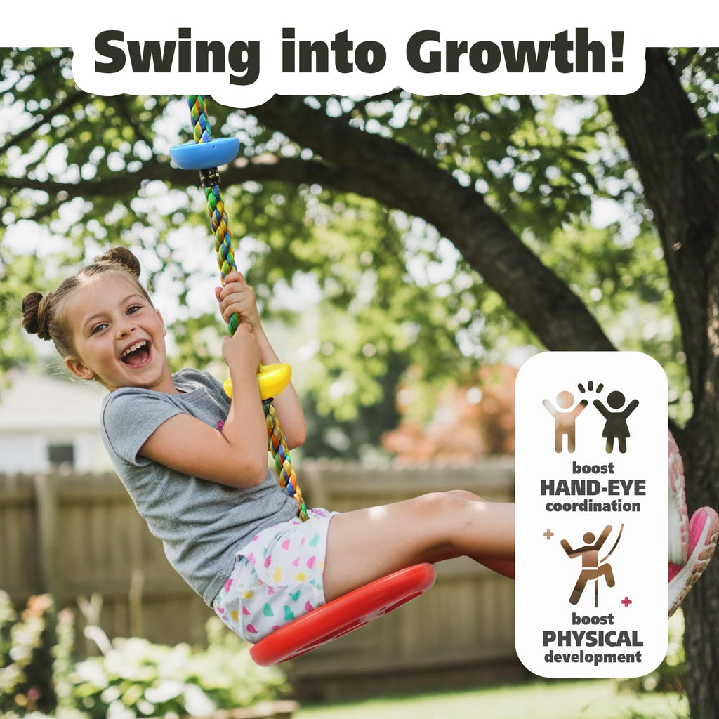Rope Swing for Tree Climbing Rope for Kids Tree Swing for Kids Swing-Red
