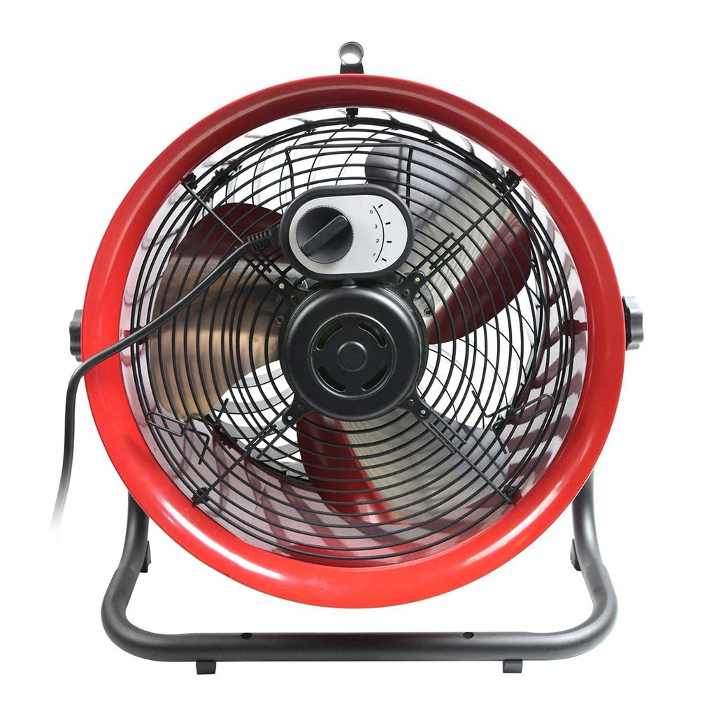 16" High Velocity Turbo Fan with Pivoting Head - Efficient Air Circulation, High-Velocity Drum Fan Ideal , Garage, or