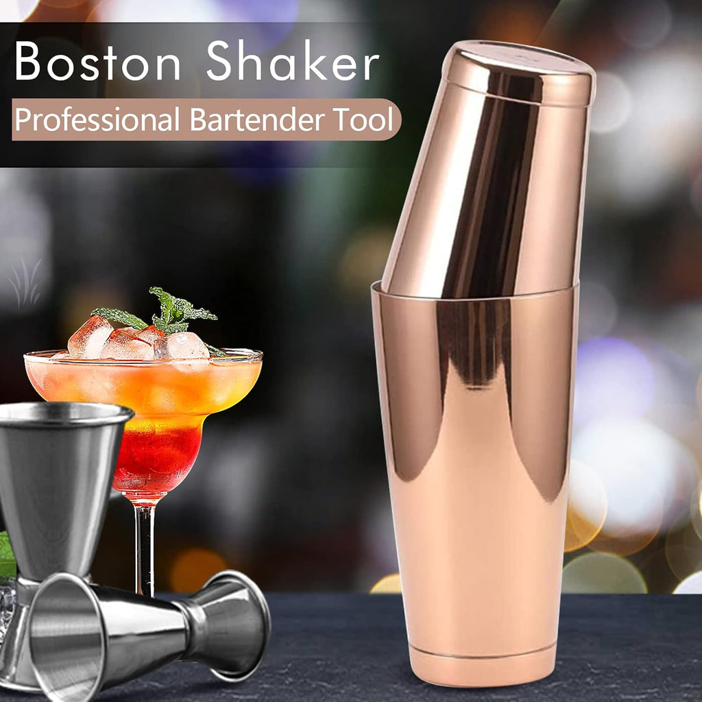 Stainless Steel Boston Shaker - 2-piece 18oz & 28oz Professional Bartender Cocktail Shaker Bartender Shaker Kit - Set of 2