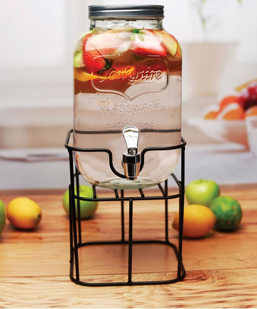 Sun Tea Mini Mason Jar with Lid, Glassware For Water, Juice, Beer, Wine, Liquor, Kombucha Iced Punch & Cold Drinks