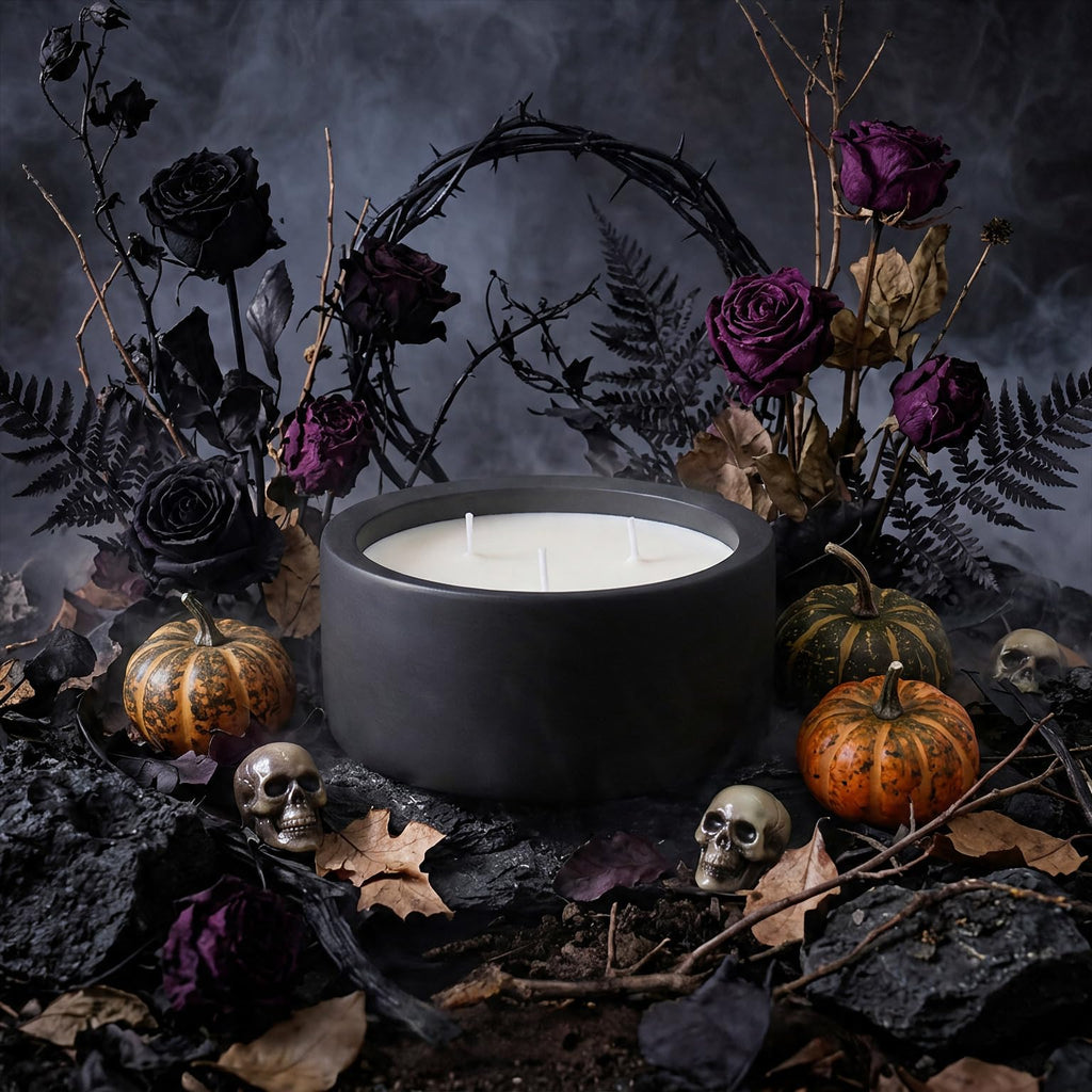 20oz Large Odor Eliminating Candle - Eucalyptus Mint, 3 Wick Fall Scented Soy Candle, Non Toxic, Matte Black Ceramic