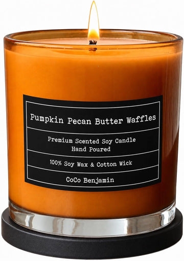 100% Natural Soy Wax Candle by - Highly Scented & Hand-Poured Luxury Candle (Pumpkin Pecan Butter Waffles)- Clean - Set of 81