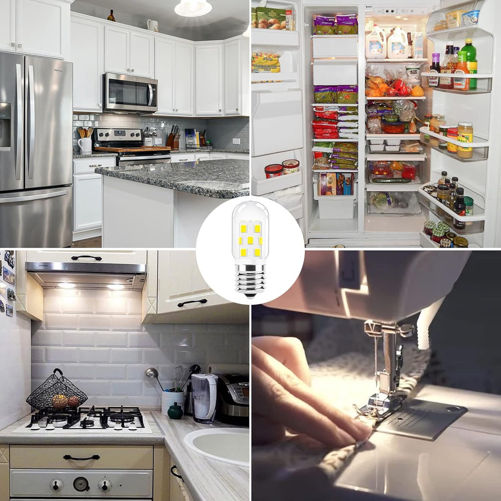 LED Microwave Light Bulbs Under Hood 40W Equivalent, E17 LED Bulb Dimmable for Stove Top, Refrigerator, Appliance