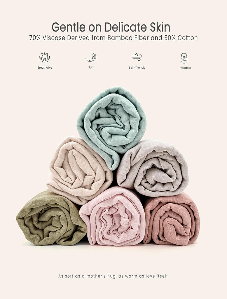 Muslin Swaddle Blanket Viscose-Bamboo: Receiving Wrap for Newborns