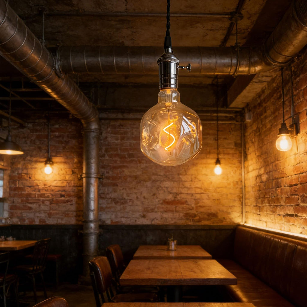 G40 LED Edison Bulb 4W 25W Equivalent, Dimmable E26, 110-130V 2000K Warm Amber, 200LM Vintage Industrial Decorative