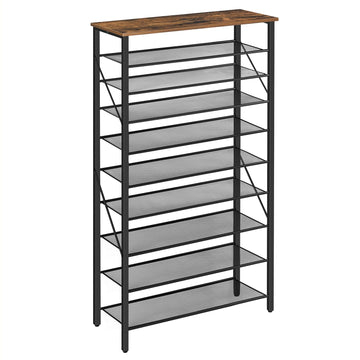 10 Tier Shoe Rack Organizer for Closet, Holds 36-40 Pairs, Tall Metal Shoe Storage Shelf, Sturdy Freestanding Shoe