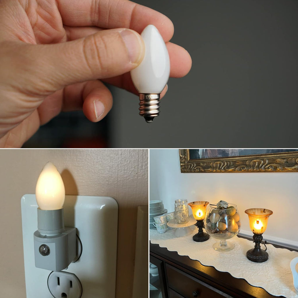 C7 Candelabra Led Night Light Bulbs,0.6 Watt Equivalent 7W E12 Bulb,50lm