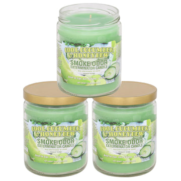 13oz Jar Candles Cool Cucumber & Honeydew, (3) Set of Three Candles.