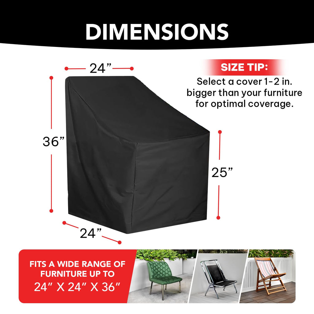 24D x 24W x 36H UV-proof Waterproof Furniture Patio Cover 250D black 24x24x36 breathable dust proof sofa table chair