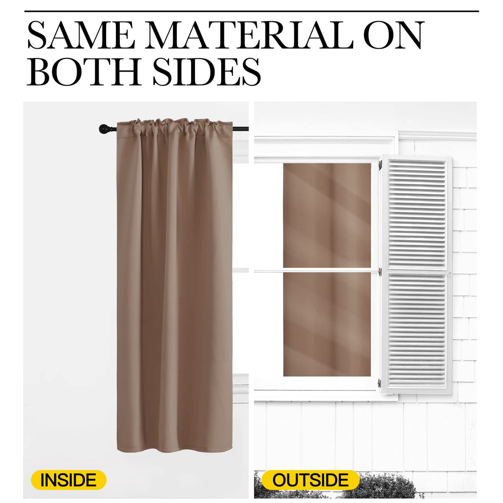 Blackout Curtains - (Cappuccino Color) 52 inches Wide by 108 inches Long, Set of 2 Pieces, Insulated Solid Drape