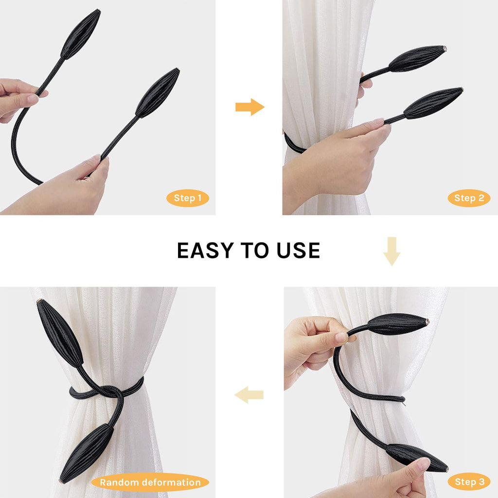 DIY Curtain Tiebacks Clips Crystal Decorative Creative Twist Drape Tie Backs European Style Random Modelling - 4 Pack