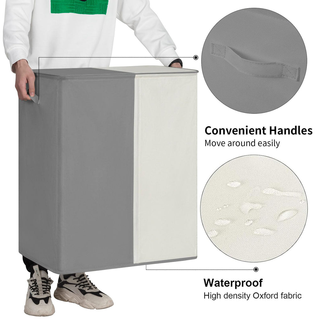 Double Laundry Hamper with Lid, 154L Large Laundry Basket Organizer