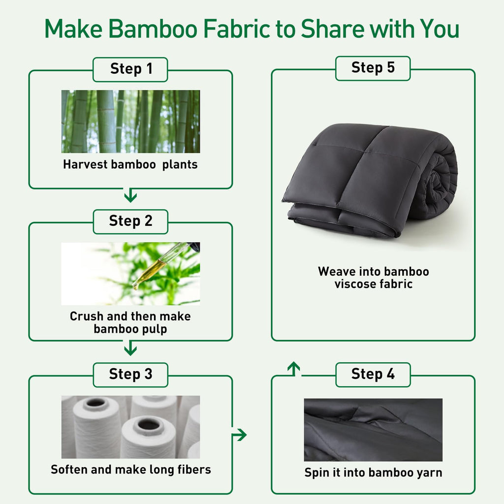 100% Viscose from Bamboo Cooling Comforter Queen Size for Hot Sleepers, Breathable Summer Duvet Insert