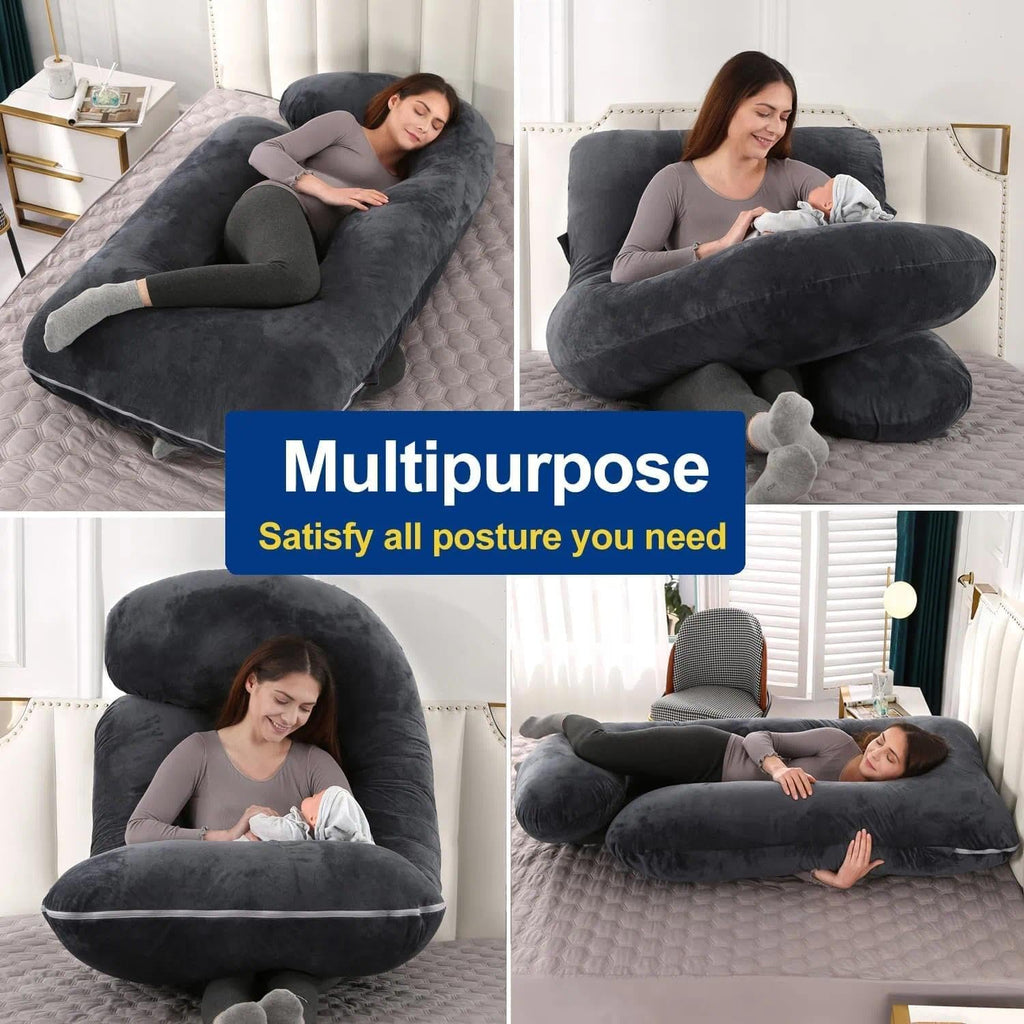 Pregnancy Pillows for Sleeping, U Shaped Full Body Maternity Pillow for Pregnant Women with Removable Bean Velvet
