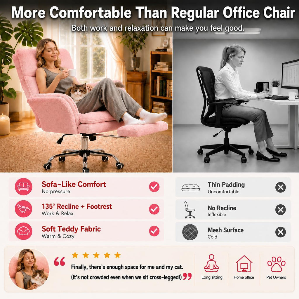 Big and Tall Office Chair with Foot Rest & Flip Armrests | Executive Ergonomic Computer Gaming Chair, for Pets &