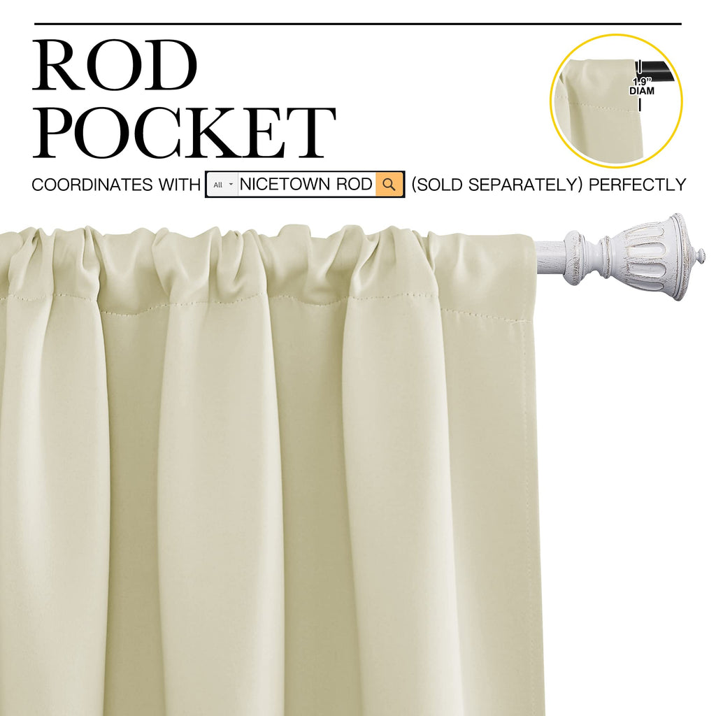 Room Darkening Curtains - Home Decoration Privacy Protection Thermal Insulated Solid Drapes/Draperies for Sliding