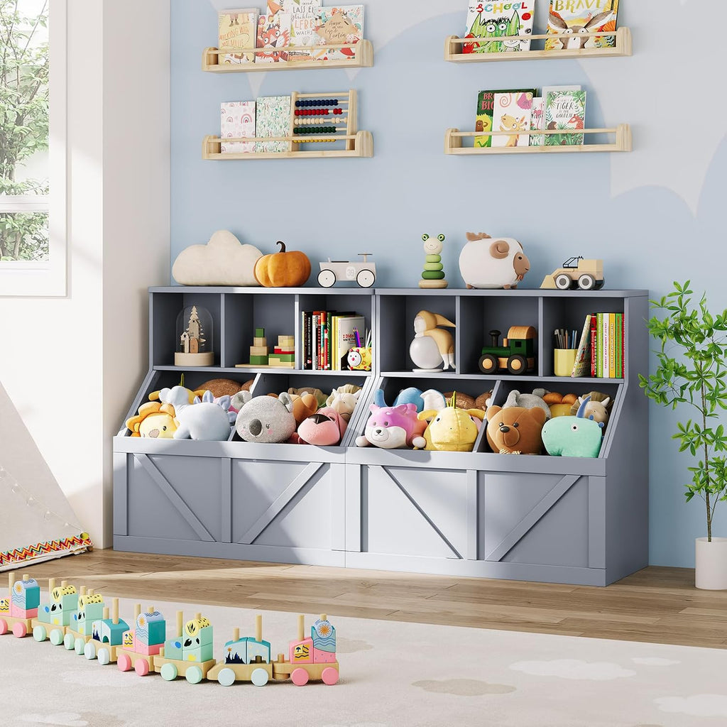 Kids Toy & Book Storage Cabinet, Multi-use Toddler Book Toy Organizer, Suitable for Kid Bedroom Playroom Nursery