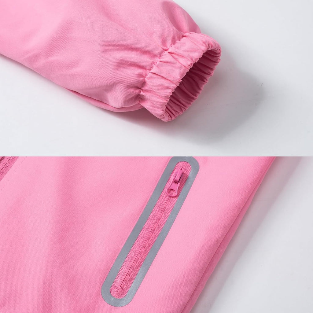 Rain Jacket with Detachable Hood Lightweight Raincoats for Kids