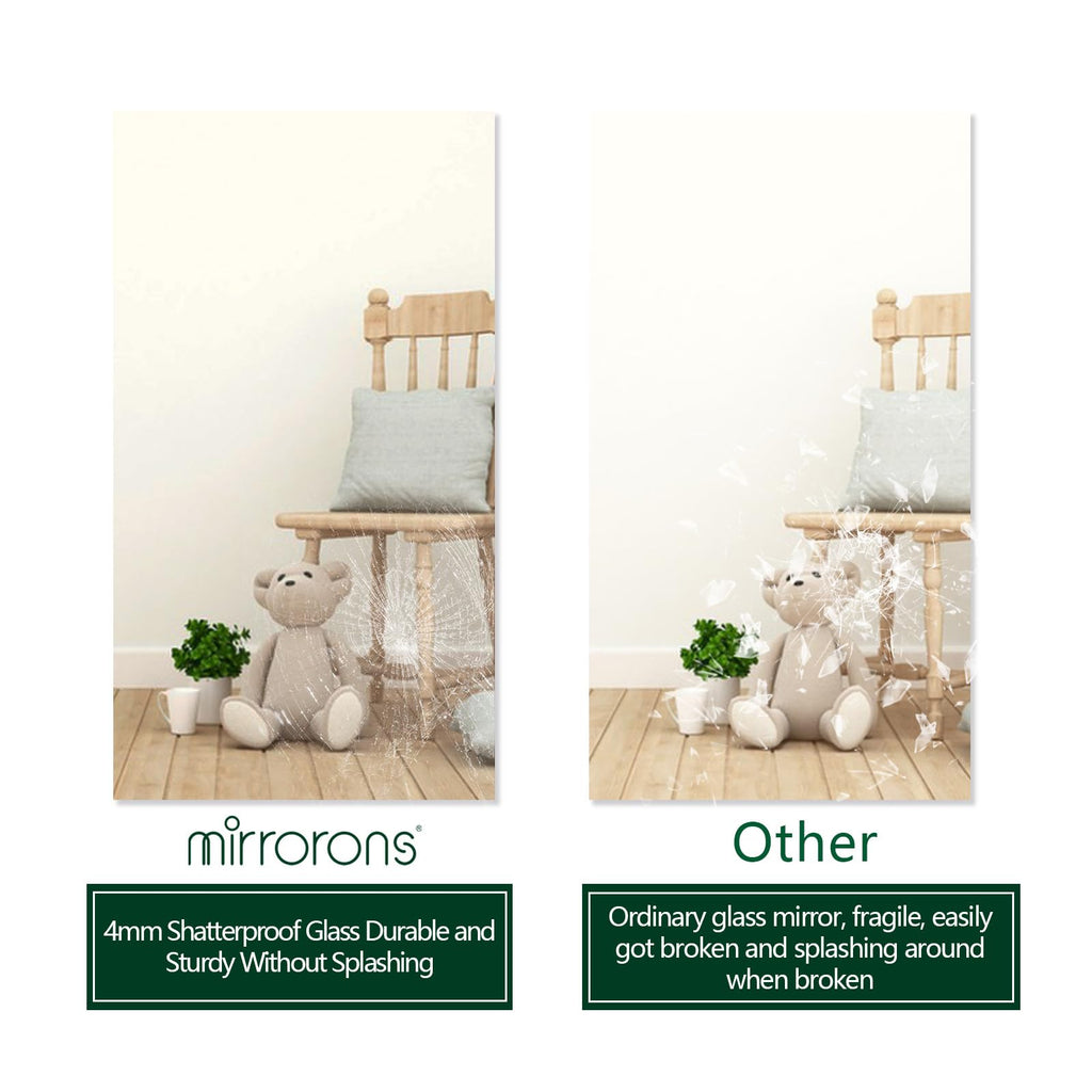 Frameless Wall Mirror 60"x28" Bathroom Vanity Mirror Shatterproof
