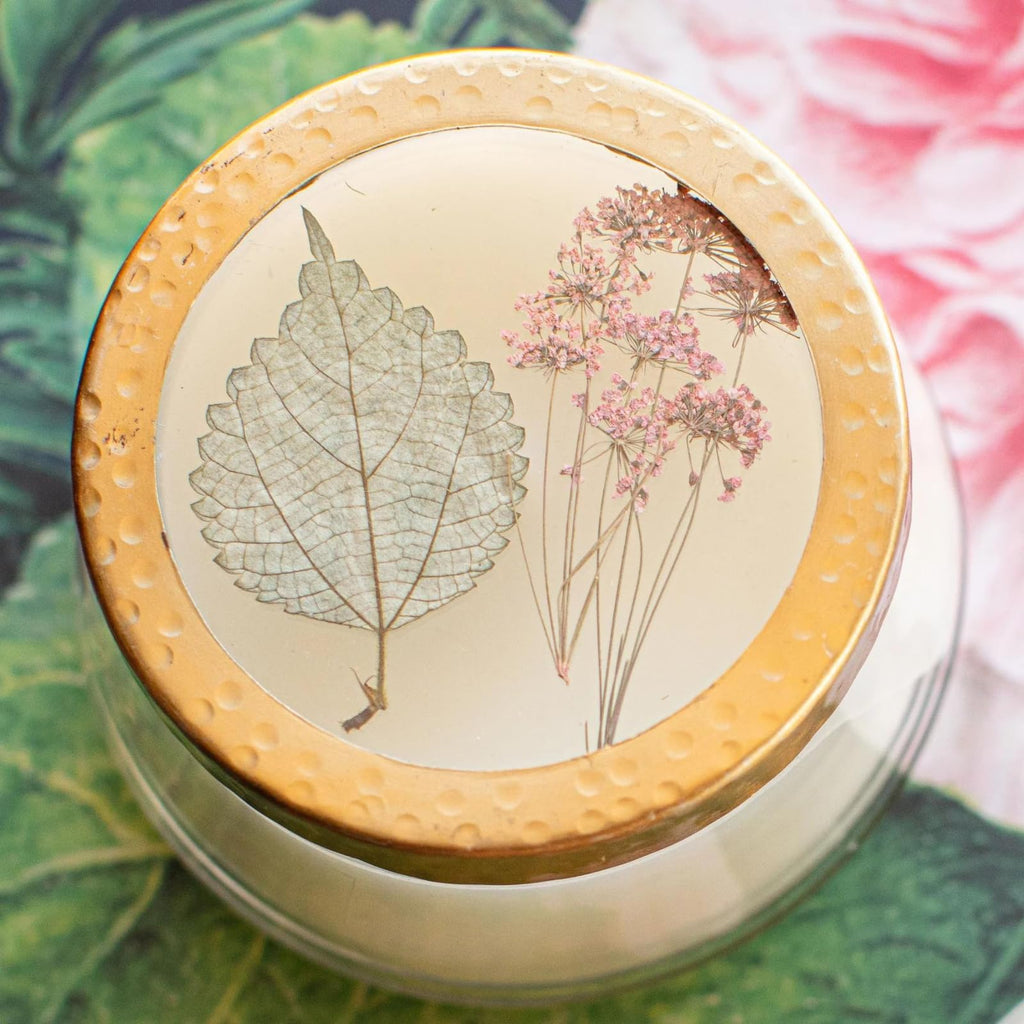 Pressed Floral Candle - Aromatherapy Candles, Long Lasting Scented Luxury Candles Decor, Botanicals Gifts Notes of