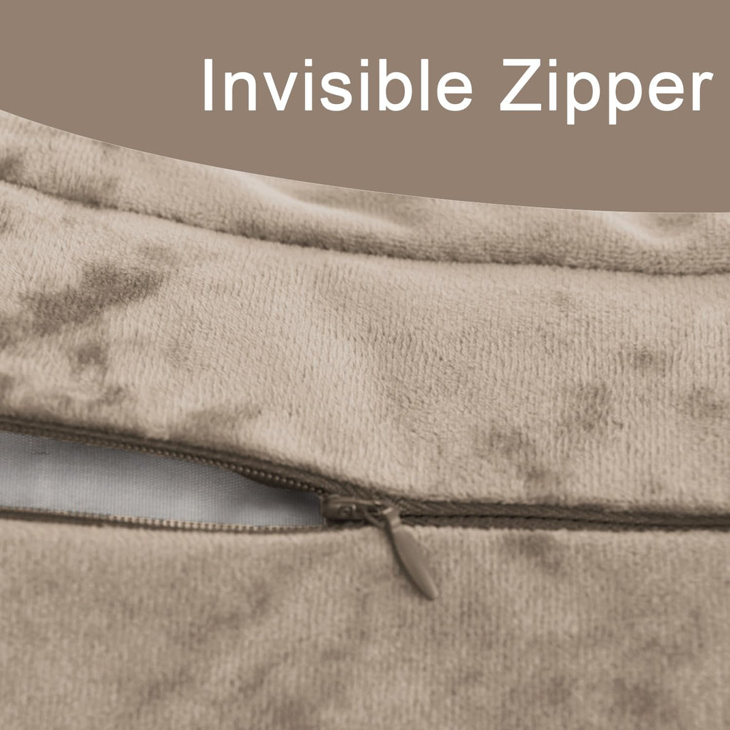 Greek Velvet Euro Sham Covers Set of 2 26x26 Luxury Soft Solid Pillow Covers Bedroom Yard, Brown