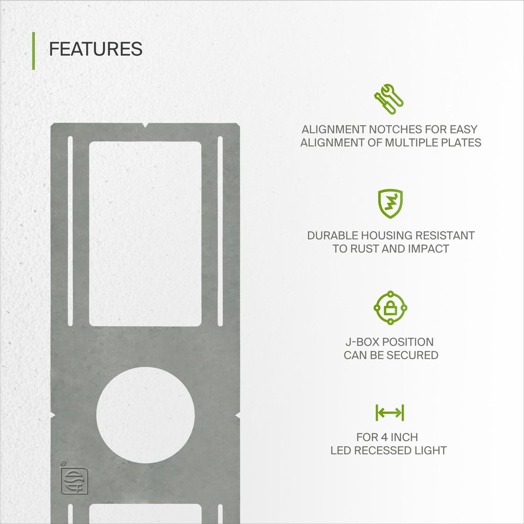 24 Pack New Construction Mounting Plate, 4 Inch Wafer Light Bracket