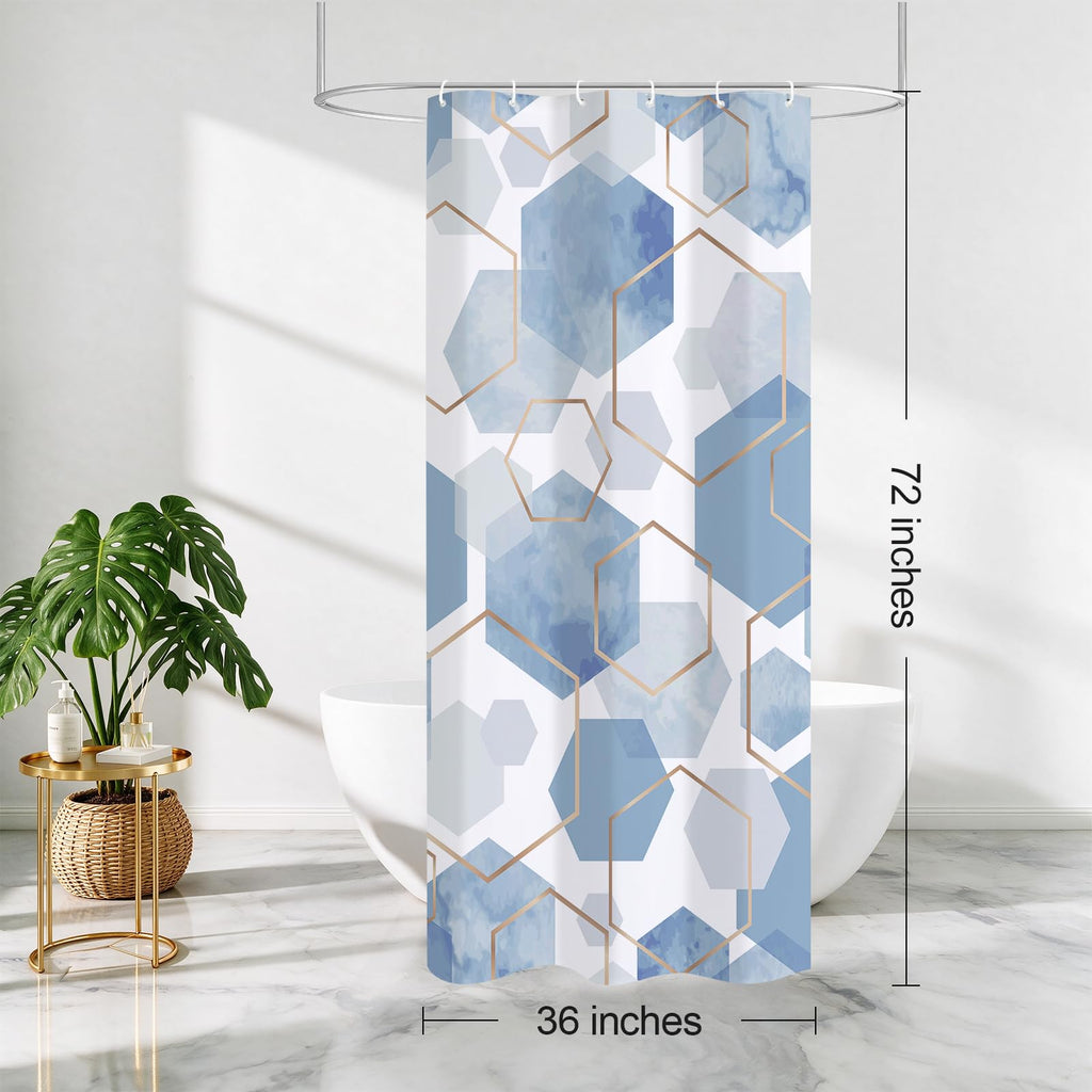 Small Stall Shower Curtain Set, Geometric Bathroom Decor 36x72