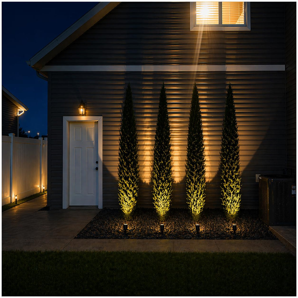 7 Feet Outdoor Artificial Topiary Cedar Tree, Set of 2 UV Resistant Potted Faux Cedar Trees for Outdoors and Indoors