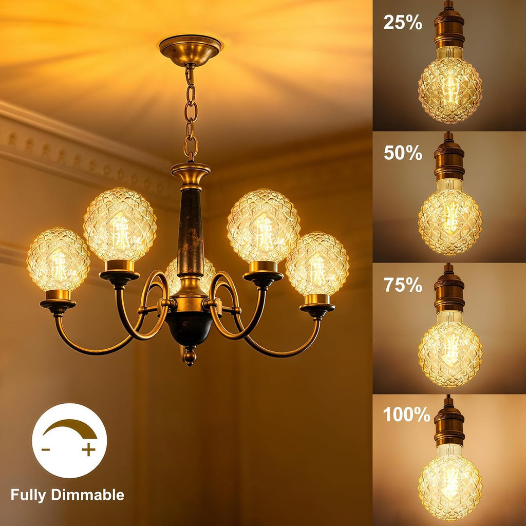 Dimmable Decorative Light Bulbs 60 Watt Pineapple LED Edison Bulb