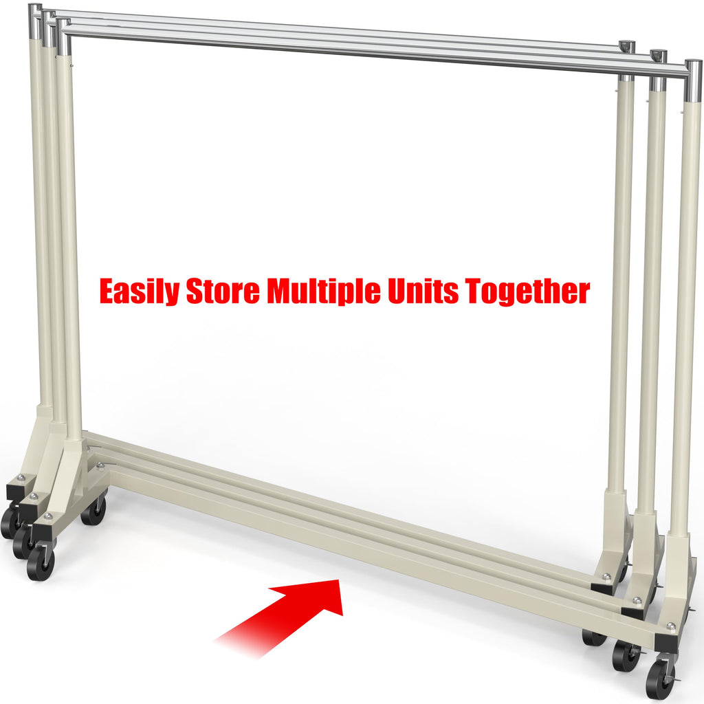 Industrial Grade Z-Base Garment Rack, 63" W/500Lb, Gray