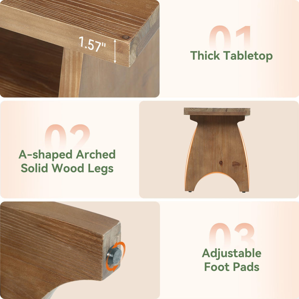 Farmhouse Solid Wood Entryway Bench with Shoe Storage