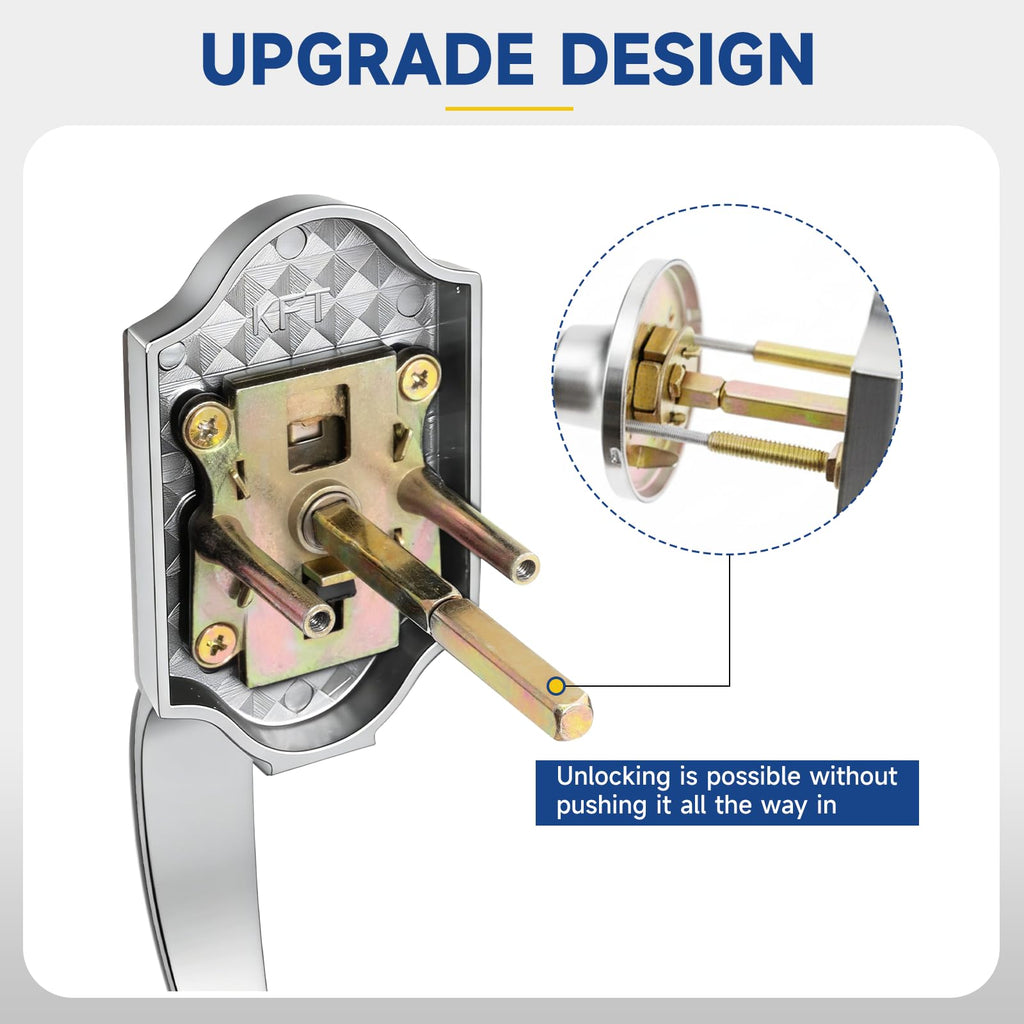 Front Door Handle and Deadbolt Set, Front Door Lock Set, Exterior Door Handle with Single Cylinder Deadbolt Lock