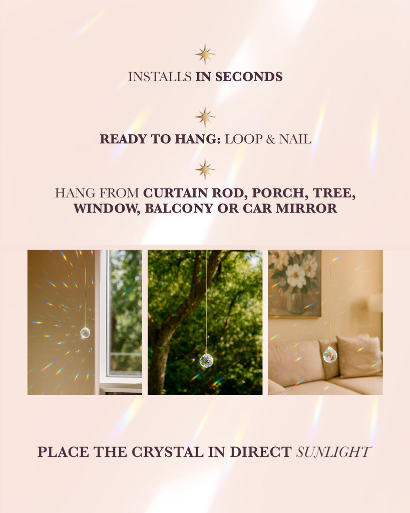 Modern Sympathy Gift - 40mm Crystal Memorial Suncatcher with 14K Gold-Plated Chain, Ready-to-Gift Keepsake with