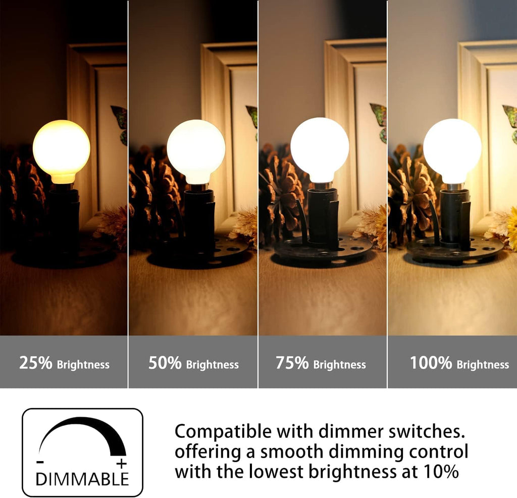 Frosted G16.5 led Bulb E12 Candelabra Bulb 60 Watt led Edison Bulb 2700K